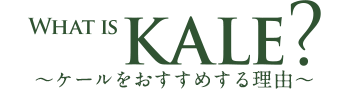 WHAT IS KALE?〜ケールをおすすめする理由〜